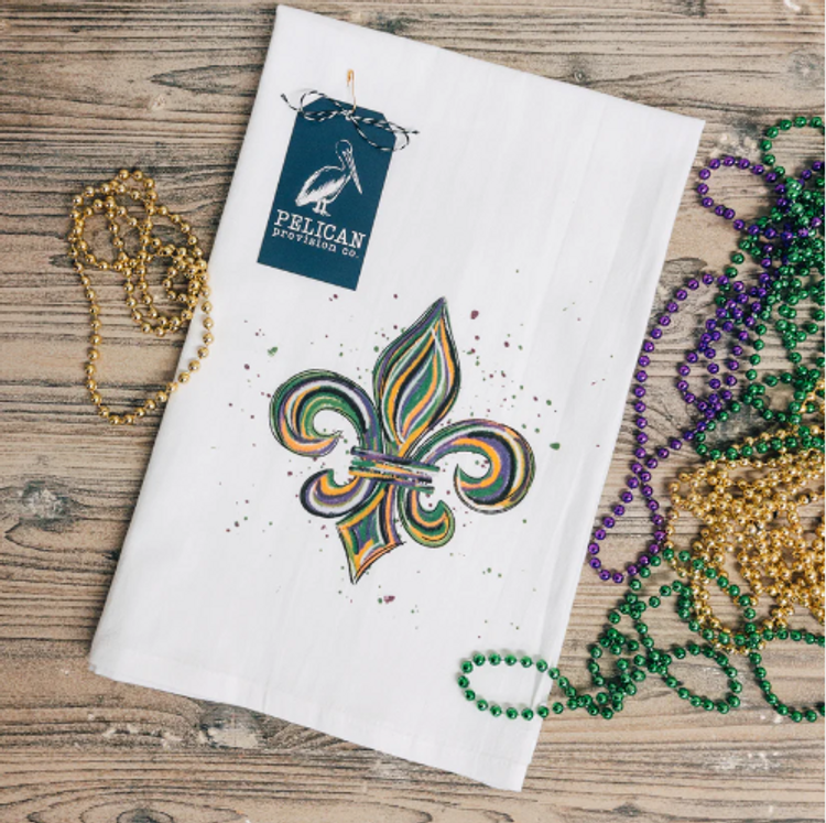 Mardi Gras Fleur de Lis Kitchen Towel