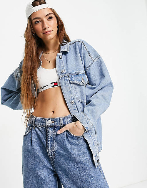 Organic cotton oversized denim jacket 