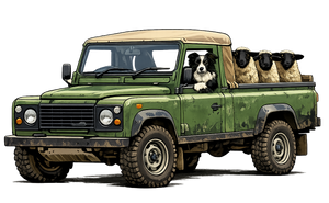 Child's T Shirt - Land Rover with Sheep
