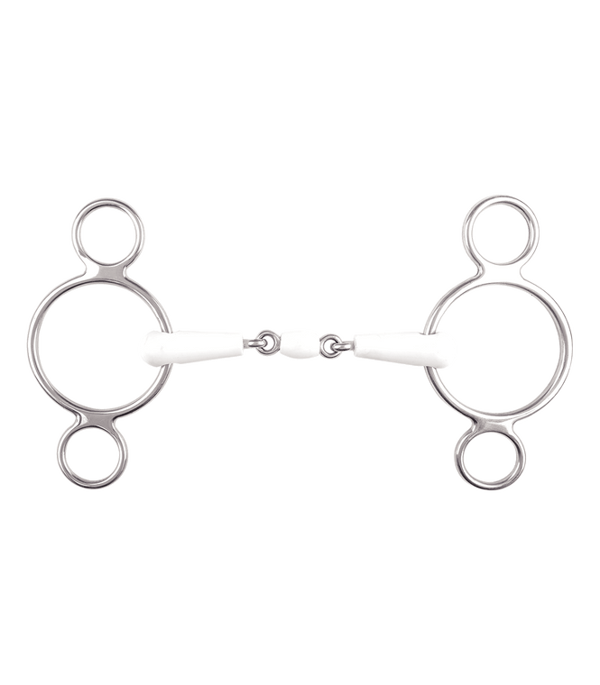 3 ring snaffle bit Equimouth bouble broken   T:17mm
