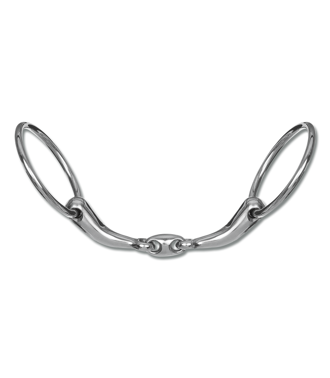 ANATOMICAL SNAFFLE BIT, WITH LOZENGE, DOUBLE JOINTED, SOLID