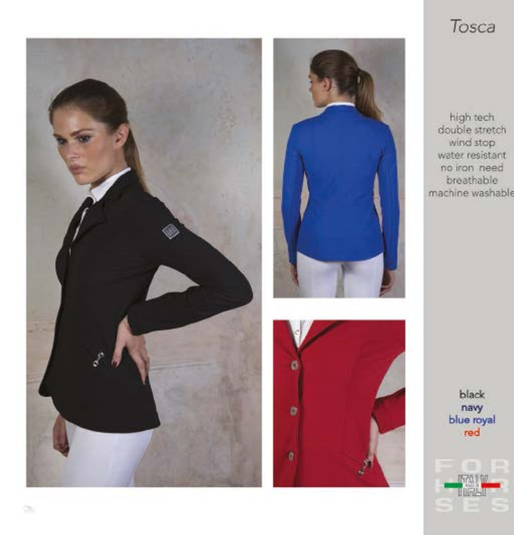 For Horses Ladies Show Jacket "Tosca" Blue Small