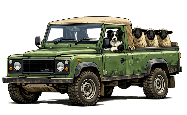 Child's T Shirt - Land Rover with Sheep