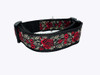Embroidered Red Rose dog collar