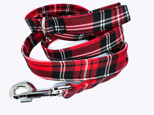 Tartan plaid dog leash