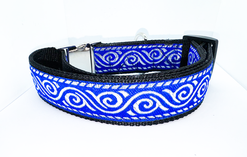 Blue Geometric dog collar