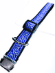 Big Blue Geometric Dog collar 1.5 inch width Silver