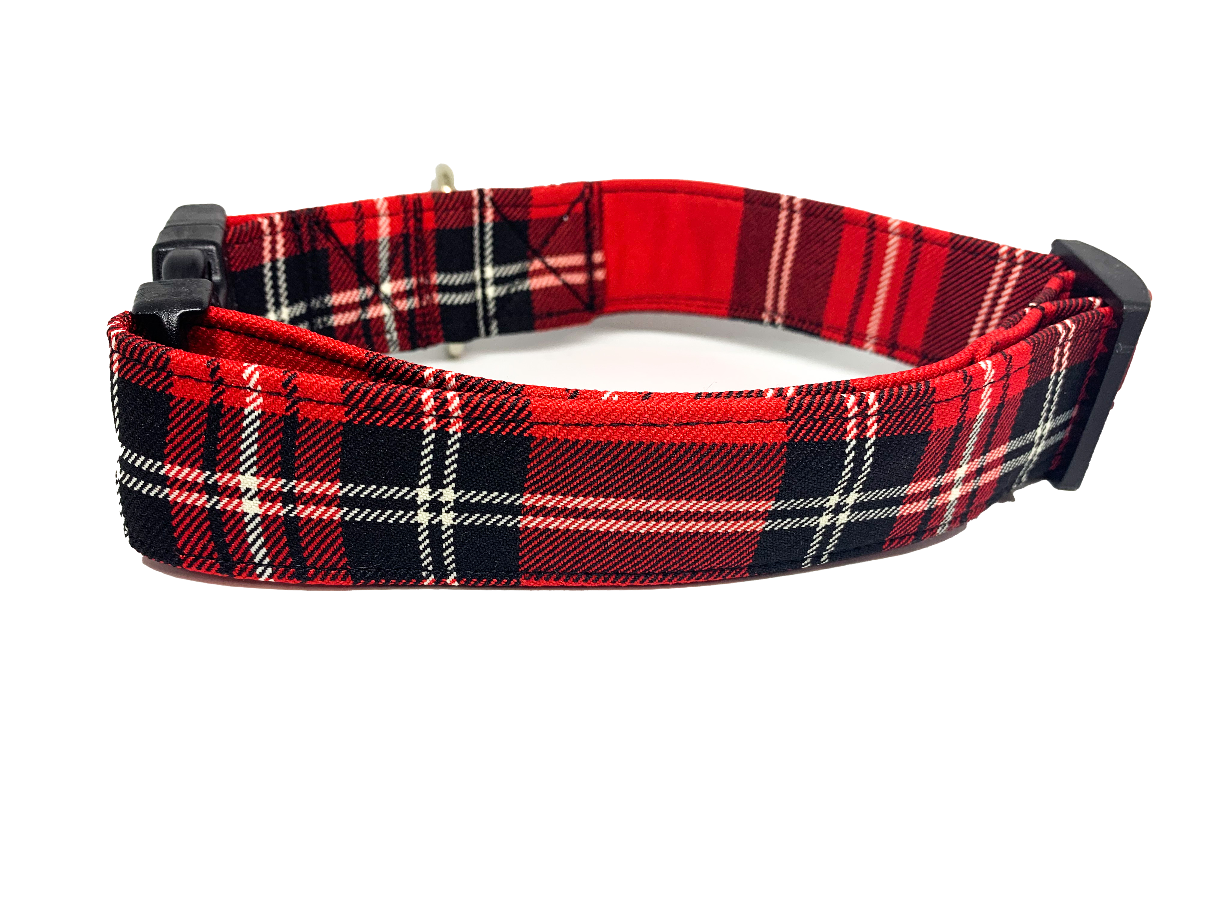 Print Personalized All Seasons Plaid Vintage PU Leather Dog Collar