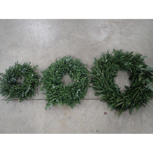 Live Greens Wreath with Red Velvet Bow