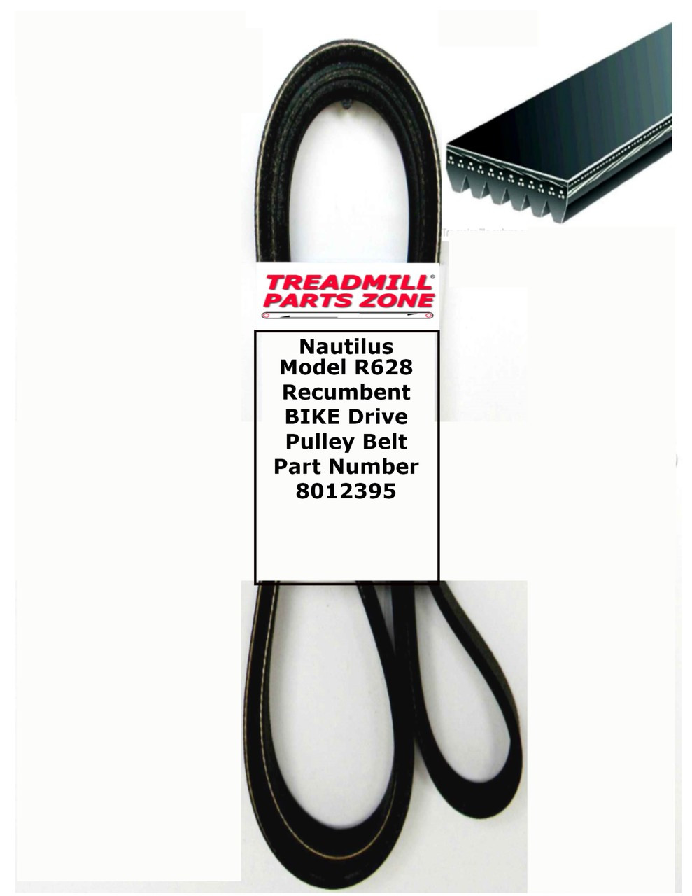 Nautilus Model R628 Recumbent BIKE Drive Pulley Belt Part Number 8012395