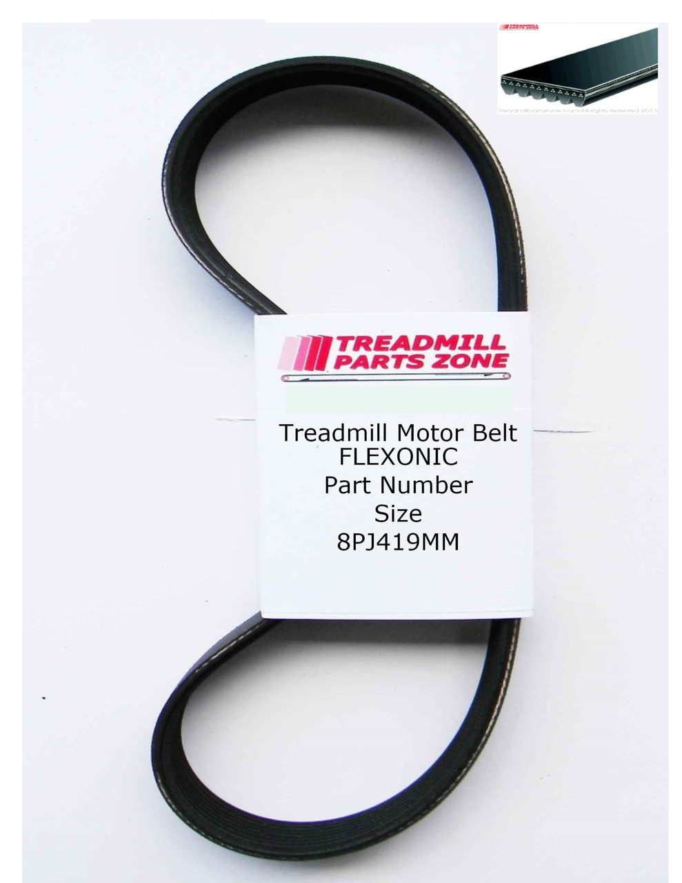 Treadmill Motor Belt Flexonic Part Number 8PJ419MM