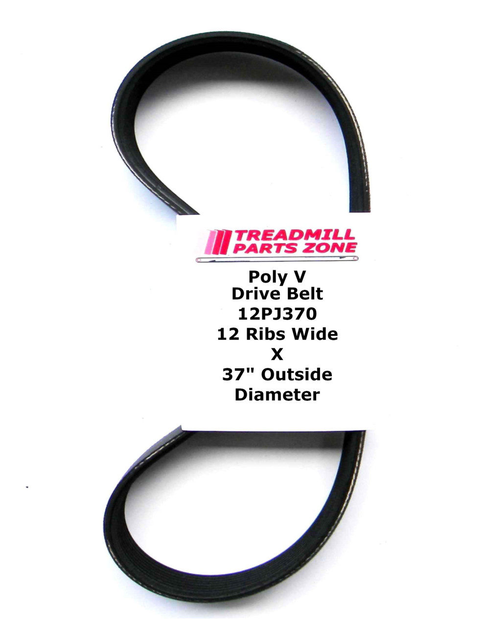 Poly V Drive Belt 12PJ370 12 Ribs Wide X 37" Outside Diameter