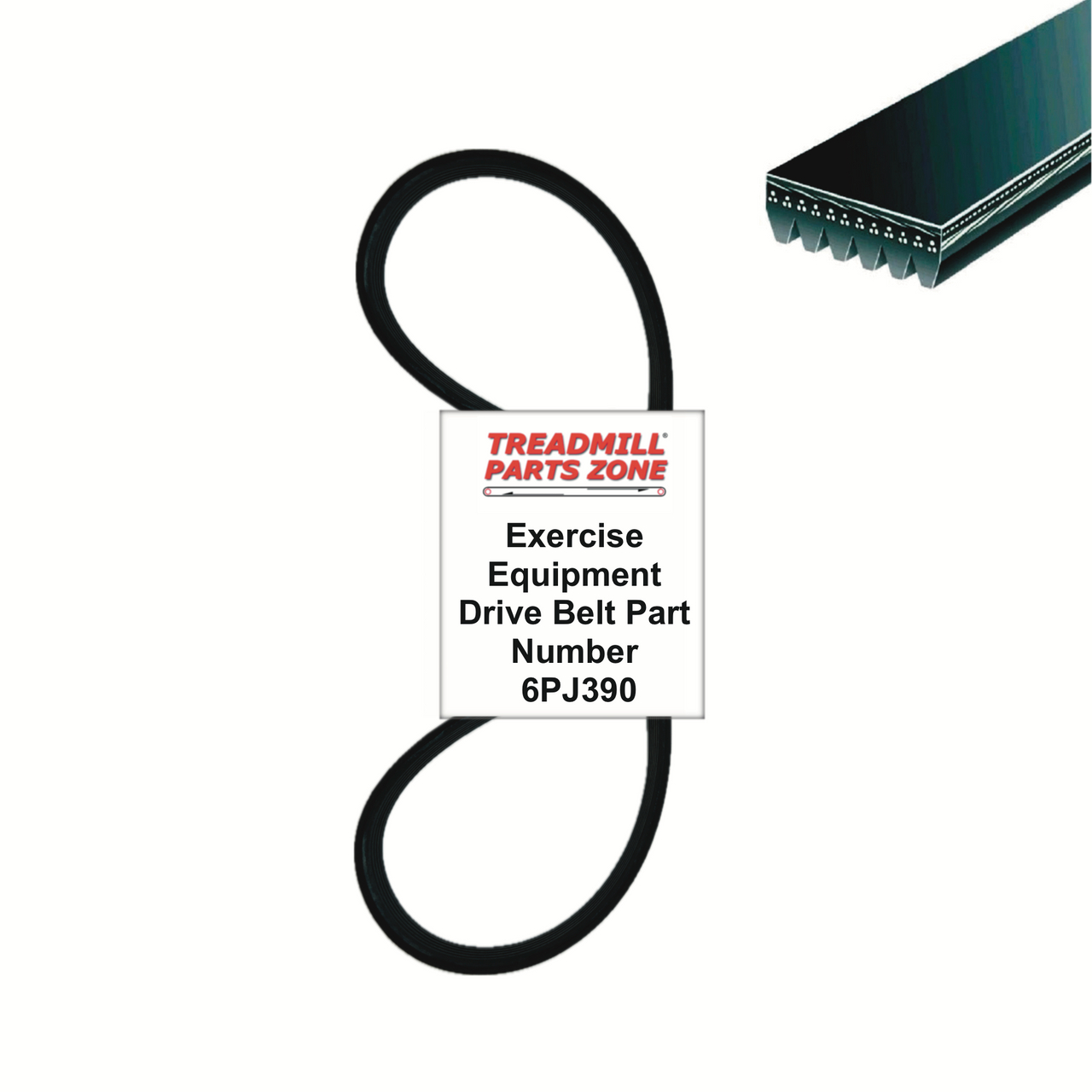 Poly V Drive Belt 6PJ390 6 Ribs Wide X 39" Outside Diameter