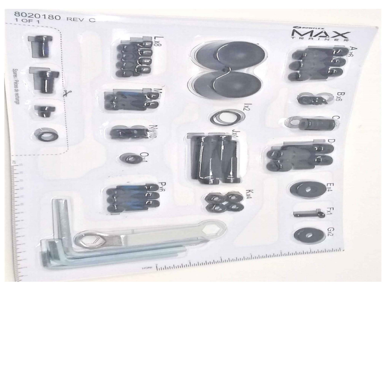 BowFlex Installation Hardware Card Part Number 8020233