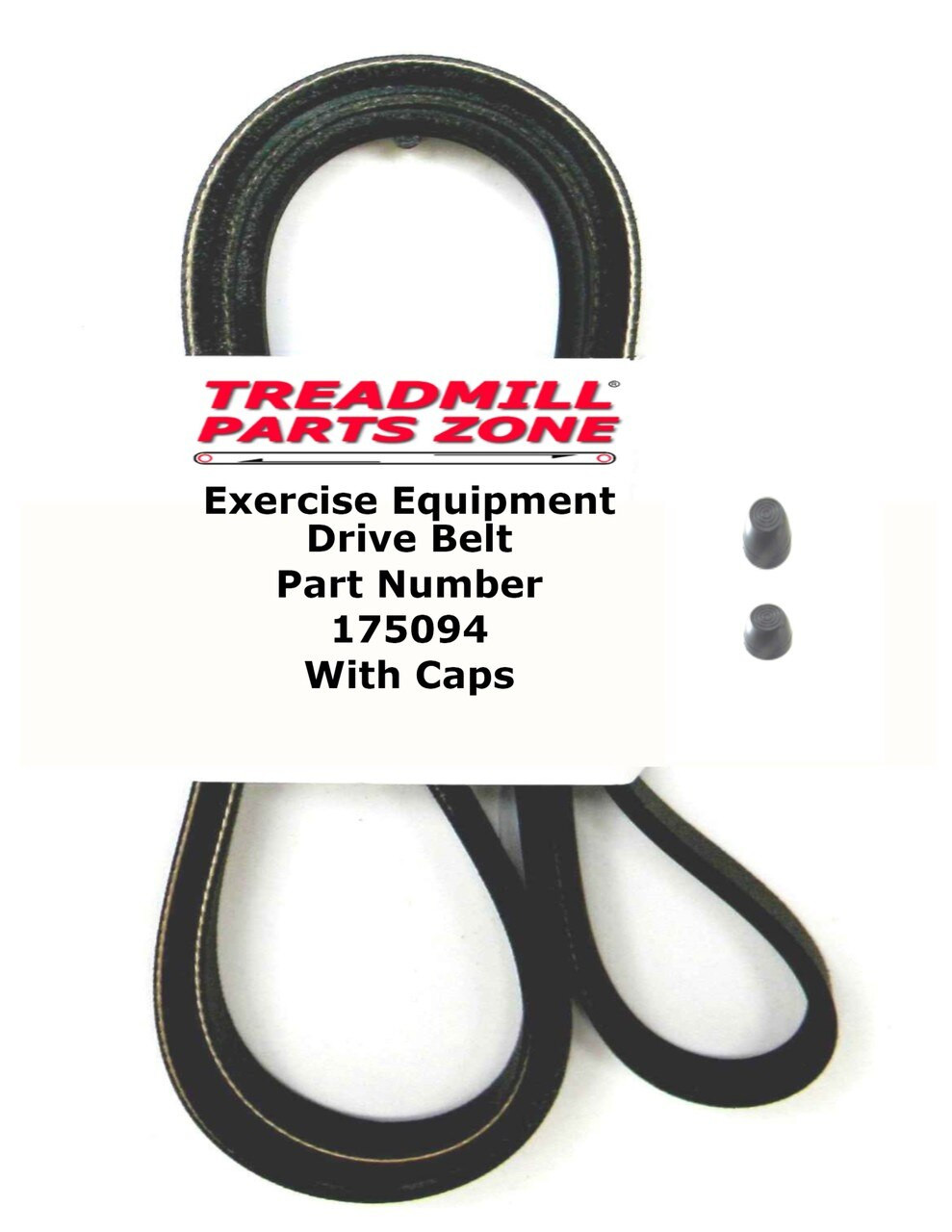 Elliptical Pulley Drive Belt with Axle Caps Part Number 175094