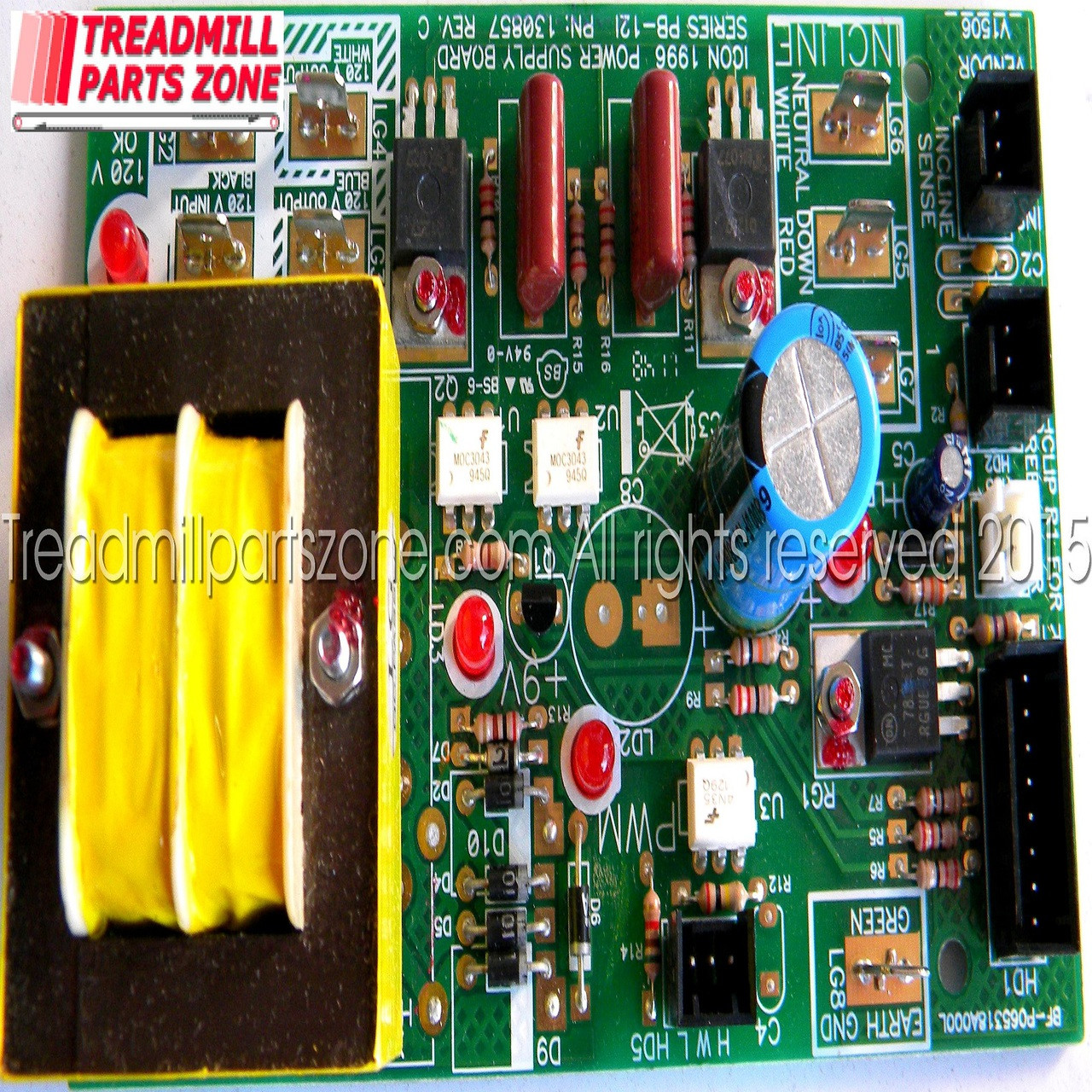 Treadmill Circuit Board With Clips Part Number 135801