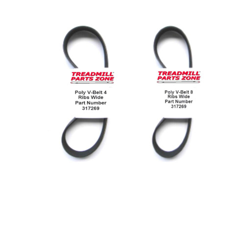 Sears Nordic Track Elliptical Model 238893 AUDIOSTRIDER 990 PRO Drive Belt Pair Part 317269