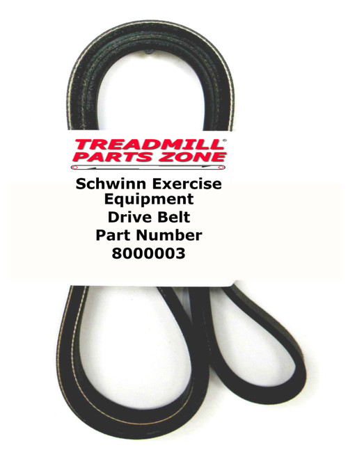 Schwinn Recumbent Bike Model 225 Drive Pulley Belt Part Number 8000003