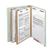Smead End Tab Classification Folders, 2 Dividers, Letter Size, 25pt Pressboard, Gray/Green, 10/Box