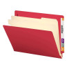 Smead End Tab Classification Folders, 2 Dividers, Letter Size, 14pt, Red, 10/Box