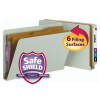 Smead End Tab Classification Folders, 2 Dividers, Legal Size, 25pt Pressboard, Gray/Green, 10/Box