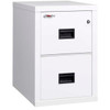 FireKing Turtle 2-Drawer Fireproof File Cabinet in Artic White color, with all drawers closed.