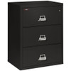 FireKing Lateral File Cabinet, 1-Hour Fire Rated, 3-Drawer, 31" Wide, Black