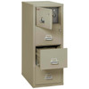 FireKing 2-Hour Fire-Rated 4-Drawer Vertical File Cabinet with Safe – Parchment, Drawer Open Empty