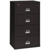 FireKing Lateral File Cabinet, 1-Hour Fire Resistant, 4-Drawer, Letter/Legal, 31" Wide, Black