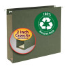 Smead Box Bottom Hanging Folders, Letter Size, 2" Expansion, 100% Recycled, Green, 25 per Box