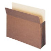 Smead 100% Recycled File Pocket, Straight-Cut Tab, 3-1/2" Exp, Letter Size, Redrope, 25/Box