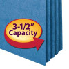 Smead File Pockets, Straight-Cut Tab, 3-1/2" Expansion, Letter Size, Blue, 25/Box