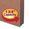 Smead File Pocket, Straight-Cut Tab, 1-3/4" Exp, Letter Size, Redrope, 50 /Box