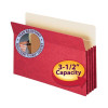 Smead File Pockets, Straight-Cut Tab, 3-1/2" Expansion, Legal Size, Red, 25/Box