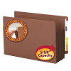 Smead End Tab File Pockets, Extra Wide Legal Size, 5-1/4" Expansion, Redrope with Brown Gusset, 10/Box