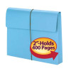 Smead Expanding File Wallet, 2" Expansion, Protective Flap and Cord Closure, Letter Size, Blue, 10/Box