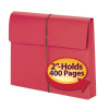 Smead Expanding File Wallet, 2" Expansion, Protective Flap and Cord Closure, Letter Size, Red, 10/Box