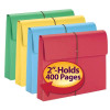 Smead Expanding File Wallet, 2" Expansion, Protective Flap and Cord Closure, Letter Size, Assorted Colors, 10/Box