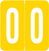 VRE/GBS 8860-Series (Ver.2) 1H x 1-1/4W, Numeric Labels, Yellow, Number 0,  Yellow, 500/Roll