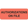 Authorizations On File, Fluorescent Red (A1004)