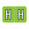 Barkley Alpha Labels, ACPM-Series, 1 H x 1 1/2 W, Letter H, Lt Green, 500/Roll