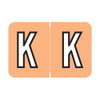 Barkley Alpha Labels, ACPM-Series, 1 H x 1 1/2 W, Letter K, Tan, 500/Roll