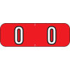 Barkley Numeric Labels, NBAM, 1 1/2 x 1/2, Number 0, Red, 500/RL (BANM-0)