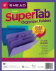 Smead SuperTab Organizer Folder, Oversized 1/3-Cut Tab, Letter, Assorted Colors, 3/Pack
