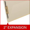 End Tab Expanding File Folders, Letter Size, 18pt, 2-Ply End Tab, Two Fasteners, 2" Expansion, Manila, 25/Box