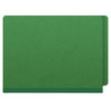 End Tab Pressboard Classification Folders, 1 Divider, Letter Size, Moss Green, 10/Box