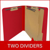 End Tab Pressboard Classification Folders, 2 Dividers, Letter Size, Deep Red, 10/Box
