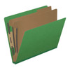 End Tab Pressboard Classification Folders, 2 Dividers, Letter Size, Moss Green, 10/Box