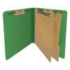 End Tab Pressboard Classification Folders, 2 Dividers, Letter Size, Moss Green, 10/Box