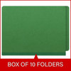 End Tab Pressboard Classification Folders, 2 Dividers, Letter Size, Moss Green, 10/Box